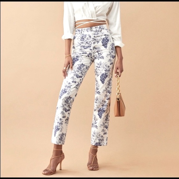 Reformation Denim - Cynthia Toile High Rise Straight Jean
